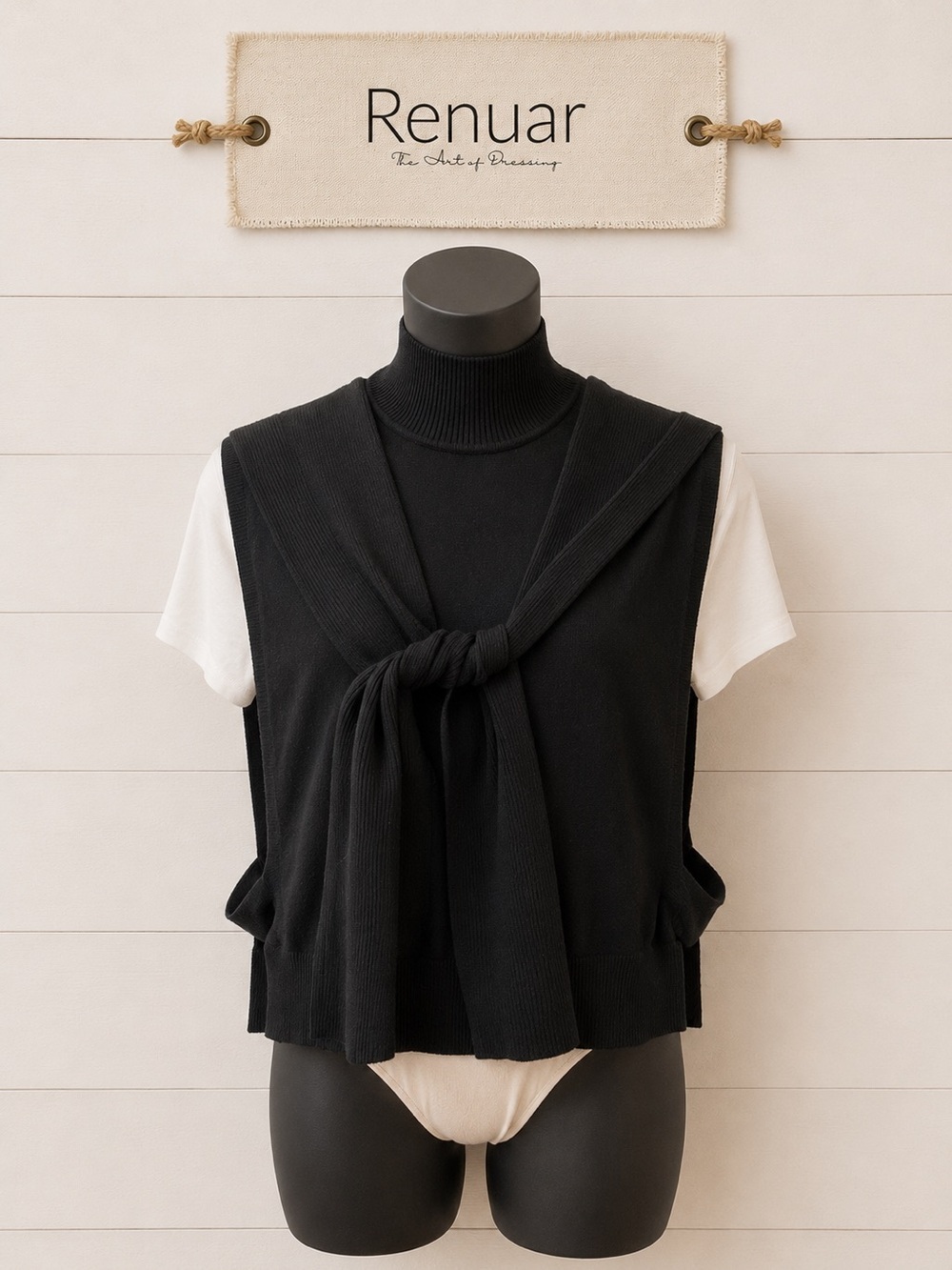 RENUAR – Black Knit Sleeveless Top (Size M/L)